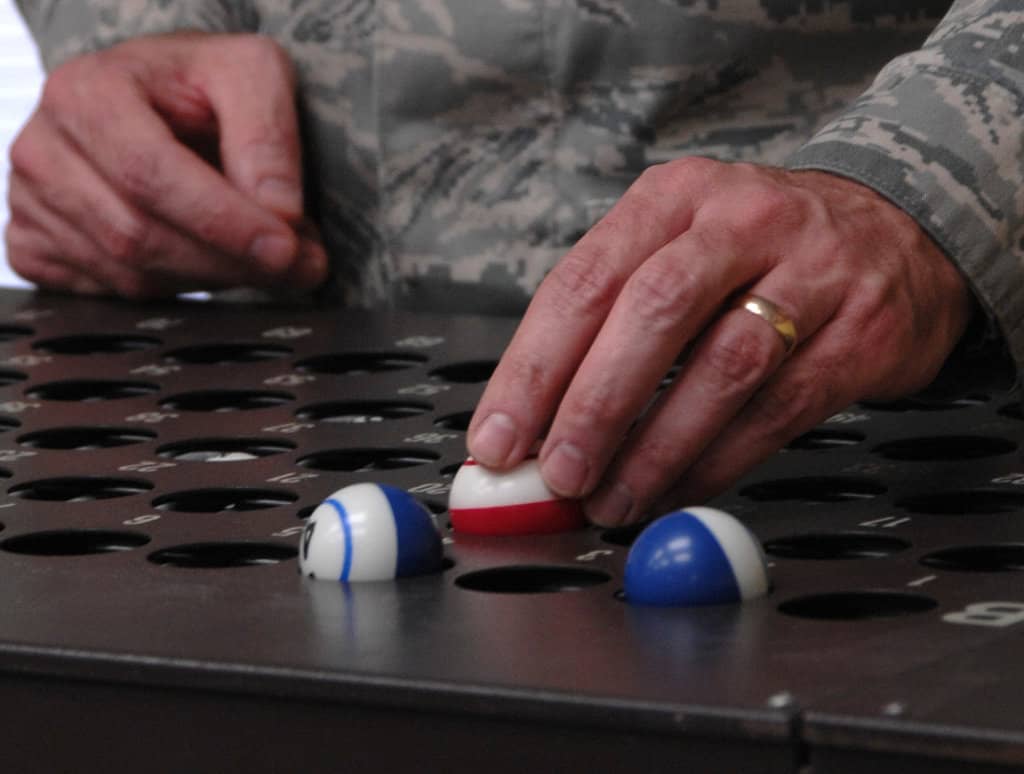 Old school bingo balls