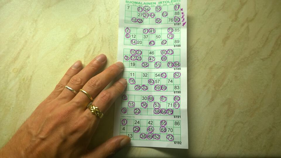 Traditional paper bingo tickets