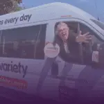 Excited Sunshine Coach driver